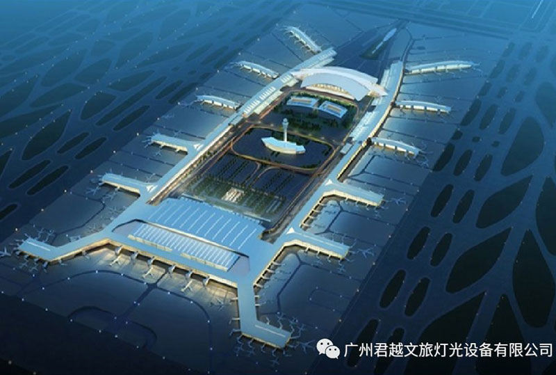 君越600W全彩圖案投影燈打卡白云機(jī)場(chǎng)